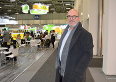 The president of the Association of Blueberry Producers of Peru (Proarándanos), Daniel Bustamante Canny walking the show floor before he starts meetings.